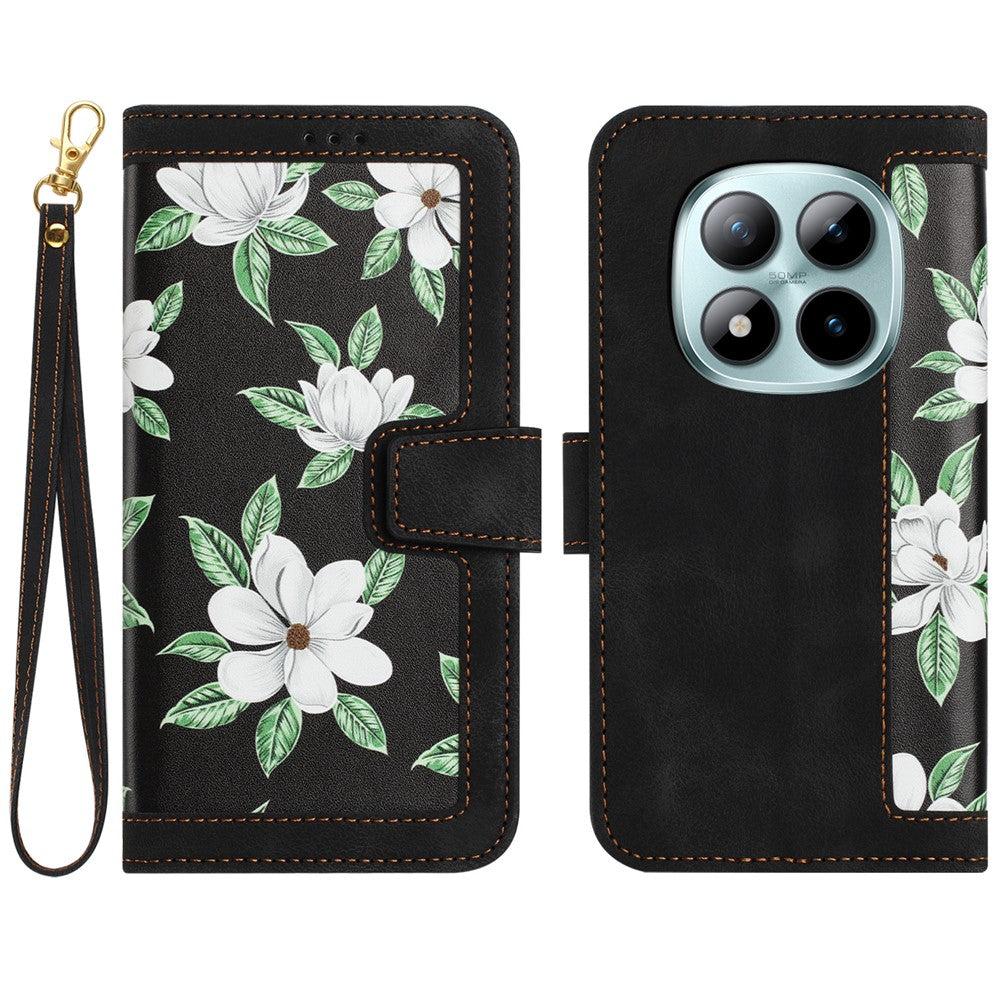 For Xiaomi Redmi Note 15 Pro 5G (Global) Case PU Leather Floral Phone Cover with Card Slots