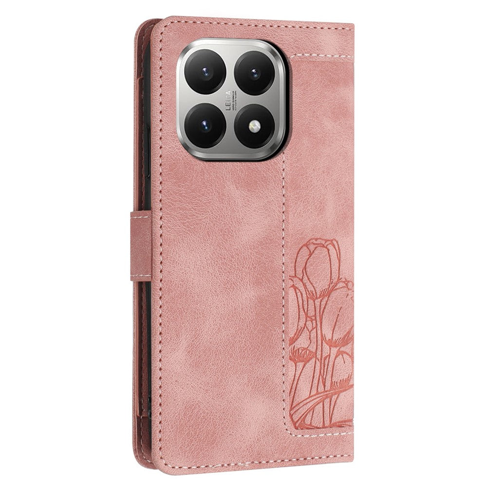 Xiaomi 15T-etui, Tulip-lædercover til mobil med 5 kortlommer og pung