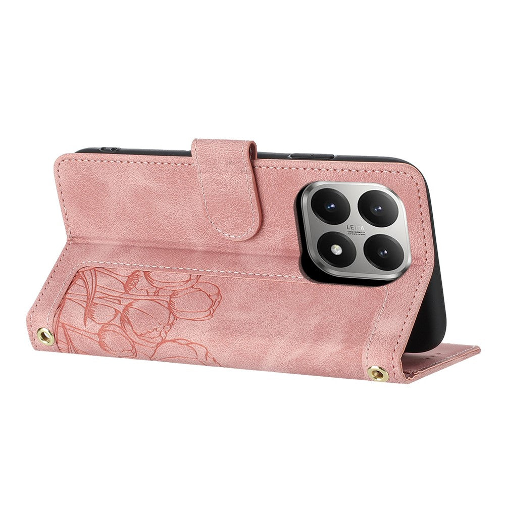 Xiaomi 15T-etui, Tulip-lædercover til mobil med 5 kortlommer og pung