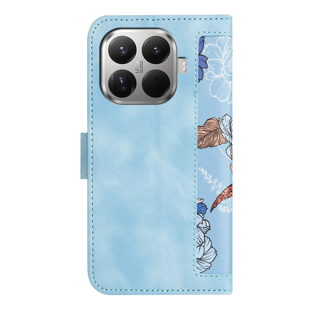 For Xiaomi 15T Pro Case PU Leather Floral Phone Cover with Card Slots