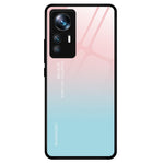 For Xiaomi 12T Pro 5G Stylish Pattern Printing TPU+PC+Tempered Glass Phone Protective Case Anti-Scratch Back Cover
