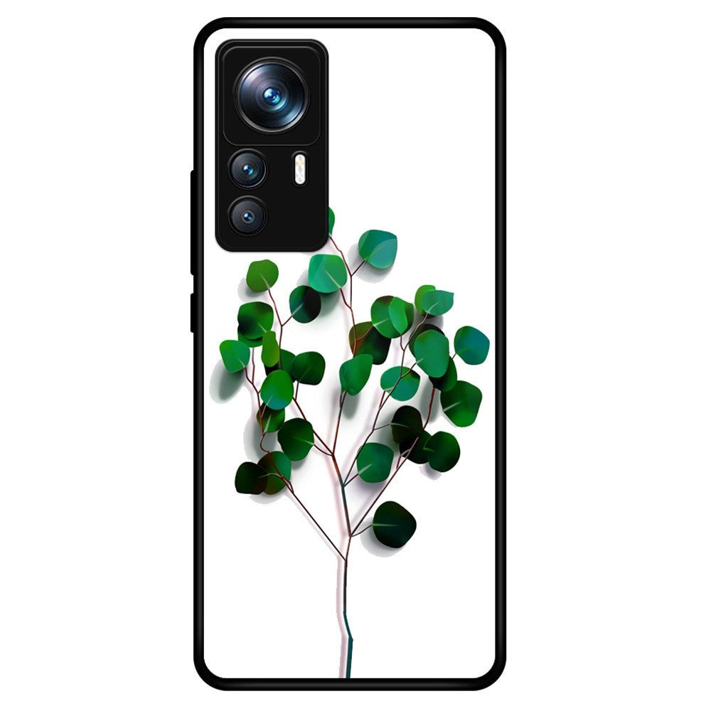 Xiaomi 12T Pro 5G TPU+PC-mobilskal med snyggt mönstertryck och härdat glas, reptålig baksida