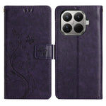For Xiaomi 15T Pro Leather Wallet Case Butterfly Flower Imprinted Phone Cover with Strap
