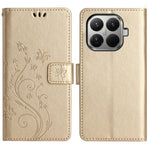 For Xiaomi 15T Pro Leather Wallet Case Butterfly Flower Imprinted Phone Cover with Strap