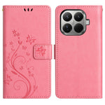 For Xiaomi 15T Pro Leather Wallet Case Butterfly Flower Imprinted Phone Cover with Strap