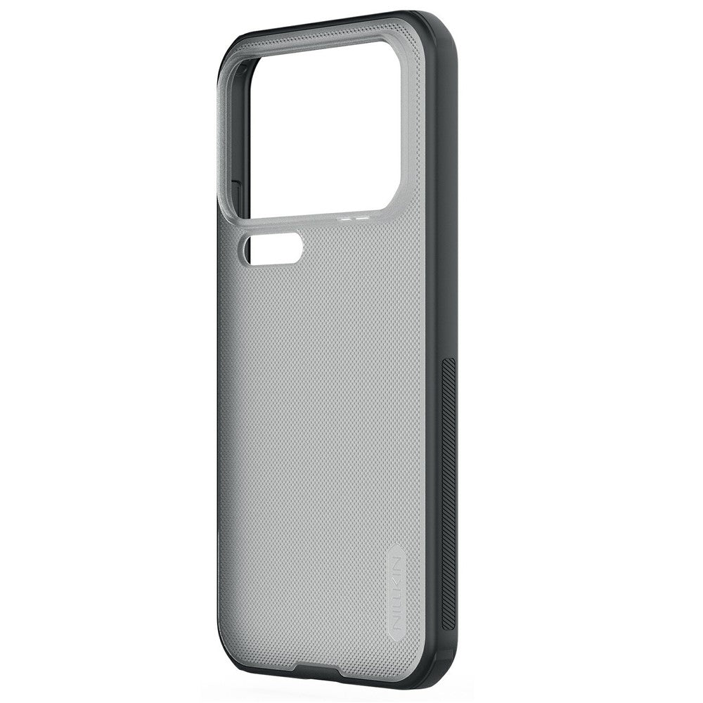 NILLKIN Super Frosted Shield Pro-etui til Xiaomi 17 Pro Max, mat PC TPU, gennemsigtigt sort mobilcover