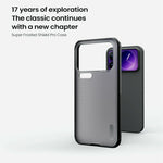 NILLKIN Super Frosted Shield Pro-etui til Xiaomi 17 Pro Max, mat PC TPU, gennemsigtigt sort mobilcover