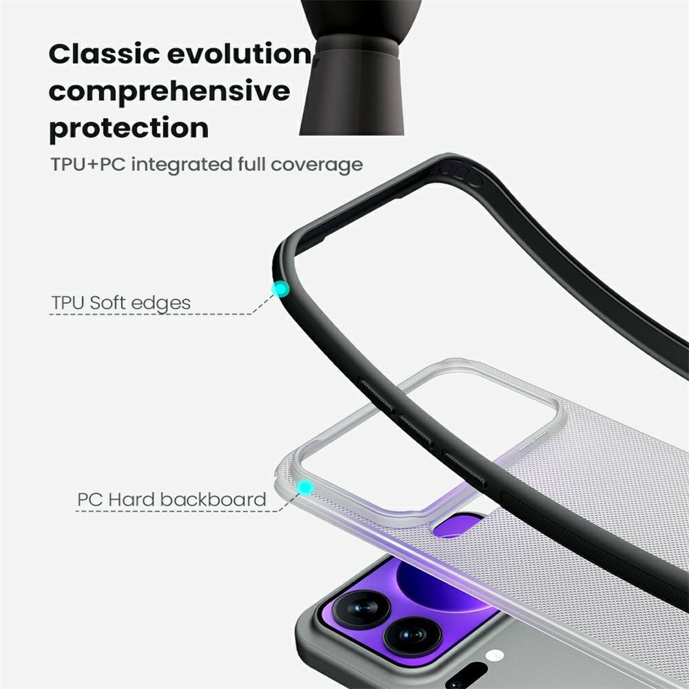 NILLKIN Super Frosted Shield Pro-etui til Xiaomi 17 Pro Max, mat PC TPU, gennemsigtigt sort mobilcover