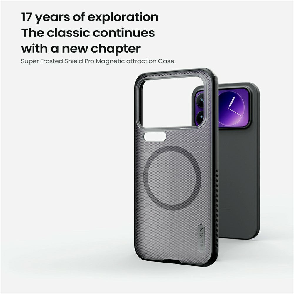 NILLKIN Super Frosted Shield Pro for Xiaomi 17 Pro Max Magnetic Case Matte PC TPU Clear Black Phone Back Cover