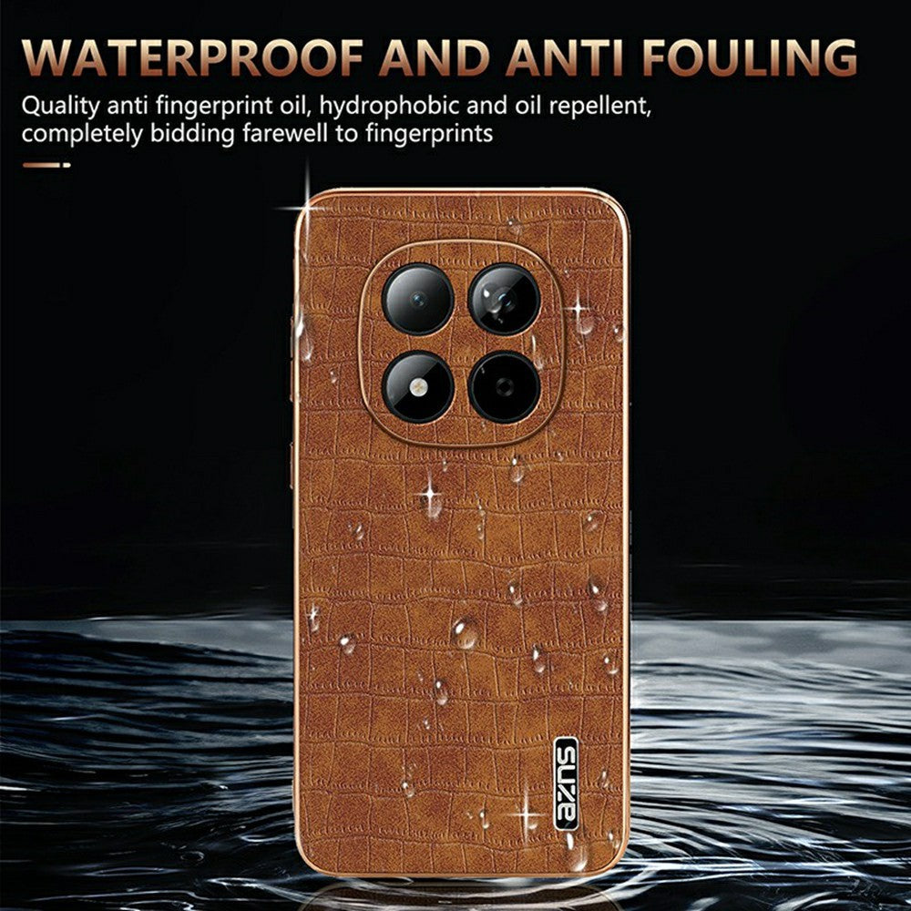 AZNS For Xiaomi Redmi Note 15 Pro 5G (Global) Case Electroplating Crocodile Texture PU + TPU Phone Cover