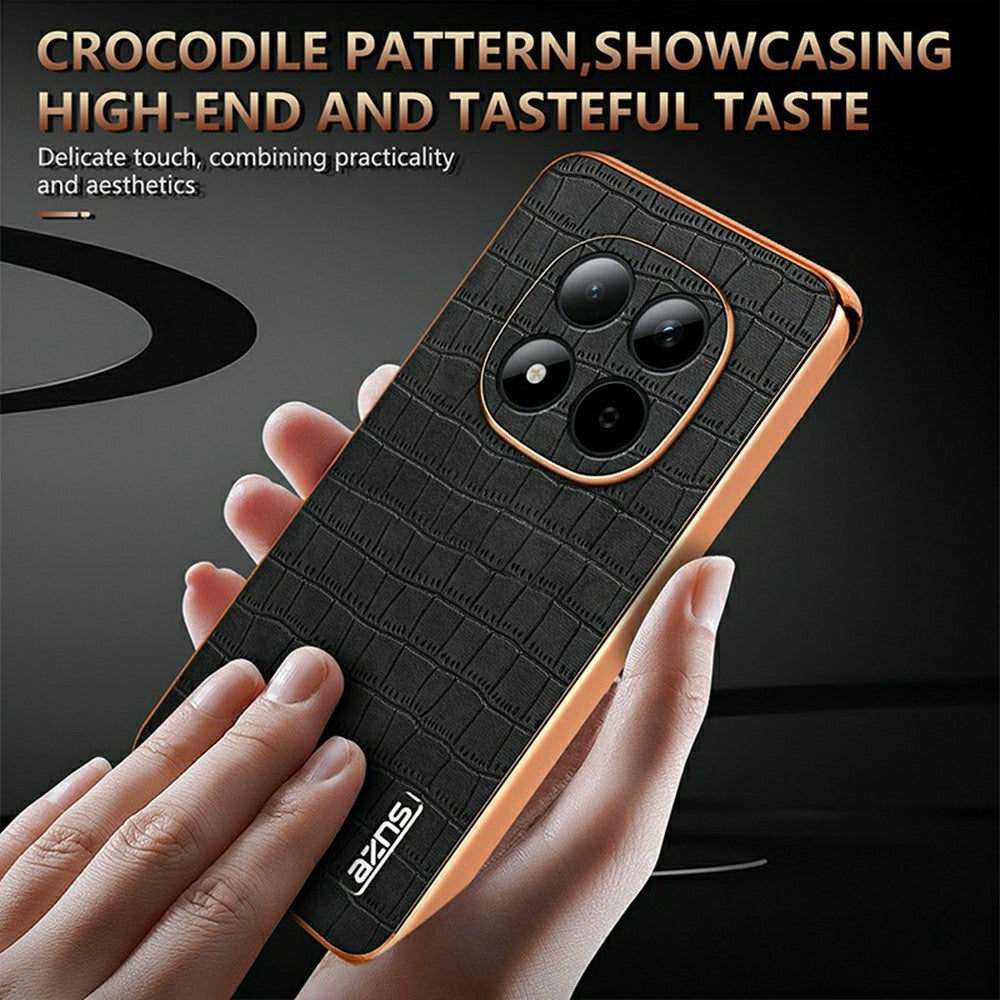 AZNS För Xiaomi Redmi Note 15 Pro 5G (Global) Skal Galvaniserad Krokodilstruktur PU + TPU mobilskal