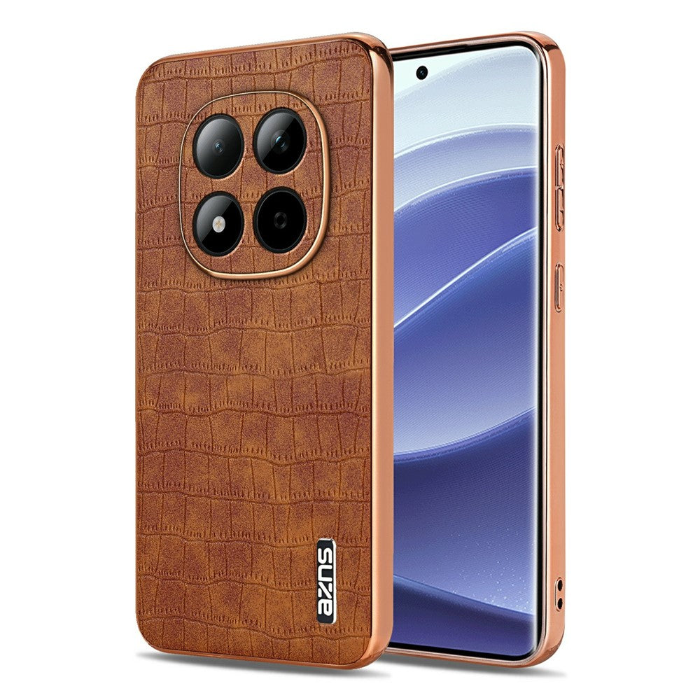 AZNS For Xiaomi Redmi Note 15 Pro 5G (Global) Case Electroplating Crocodile Texture PU + TPU Phone Cover