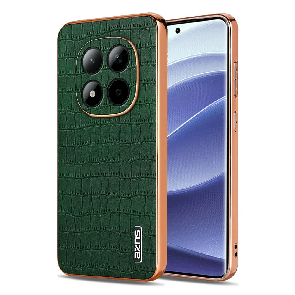 AZNS For Xiaomi Redmi Note 15 Pro 5G (Global) Case Electroplating Crocodile Texture PU + TPU Phone Cover