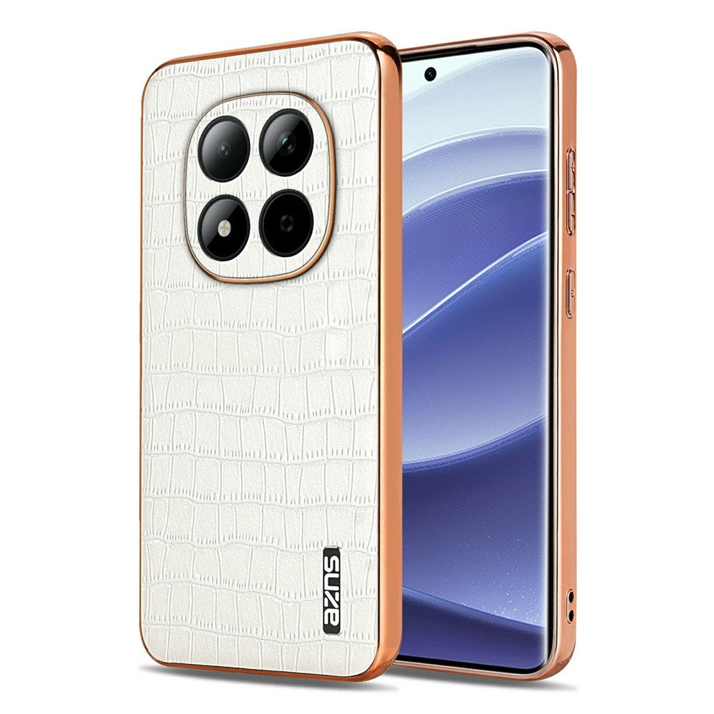 AZNS For Xiaomi Redmi Note 15 Pro 5G (Global) Case Electroplating Crocodile Texture PU + TPU Phone Cover