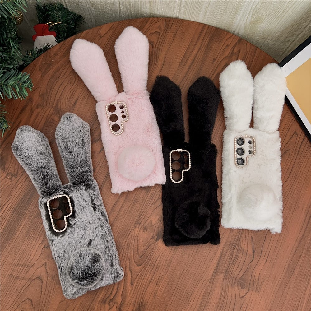 For Samsung Galaxy S26 Ultra Case Plush Cute Bunny Winter Fluffy TPU Phone Cover