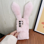 For Samsung Galaxy S26 Ultra Case Plush Cute Bunny Winter Fluffy TPU Phone Cover