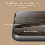 For Xiaomi 12T Pro 5G Drop Resistant Wooden Pattern Tempered Glass Shell Phone Case TPU Frame Protective Cover