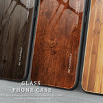 For Xiaomi 12T Pro 5G Drop Resistant Wooden Pattern Tempered Glass Shell Phone Case TPU Frame Protective Cover