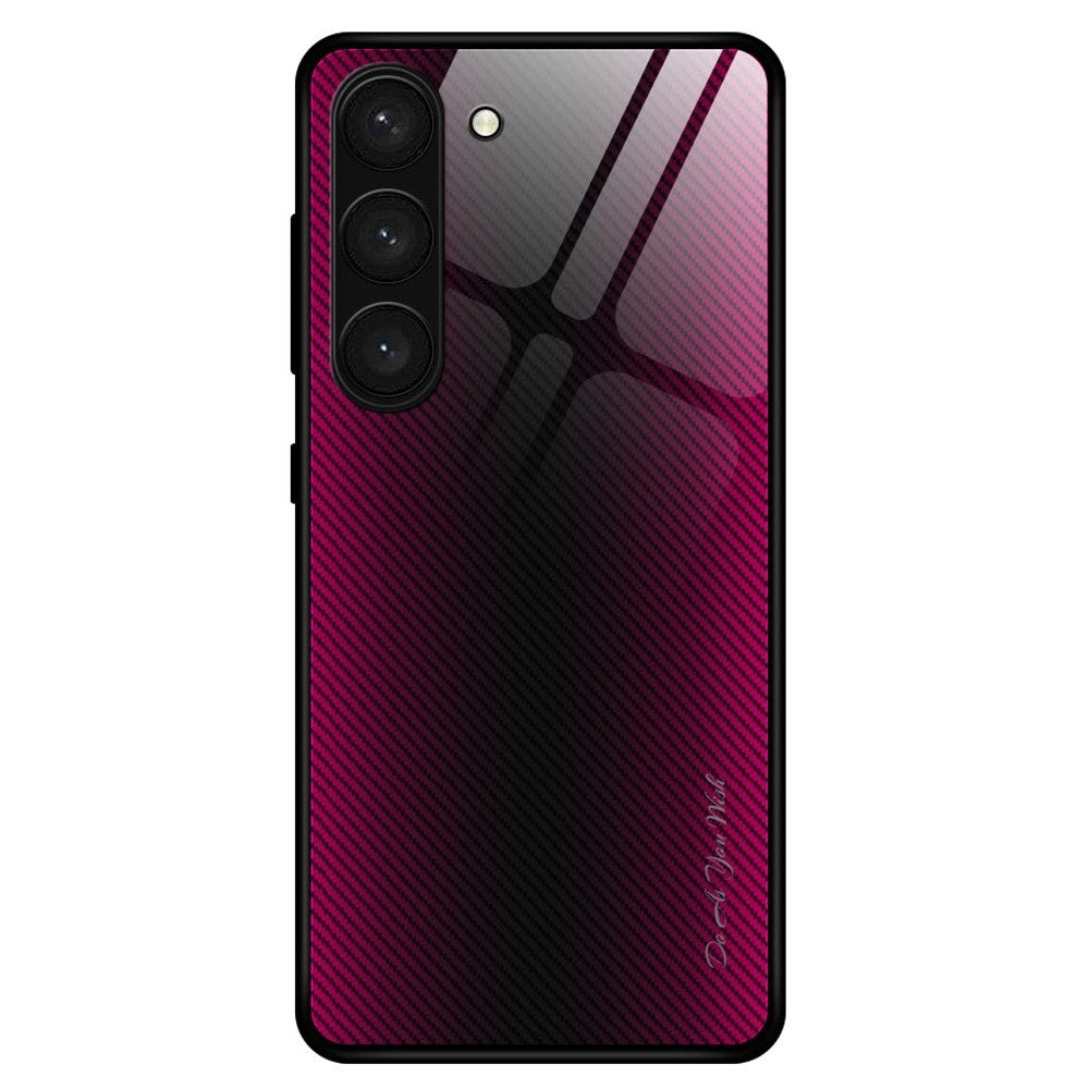 Reptåligt mobilskal för Samsung Galaxy S23+ Kolfibertextur mobilskal Härdat Glas + TPU mobilskal