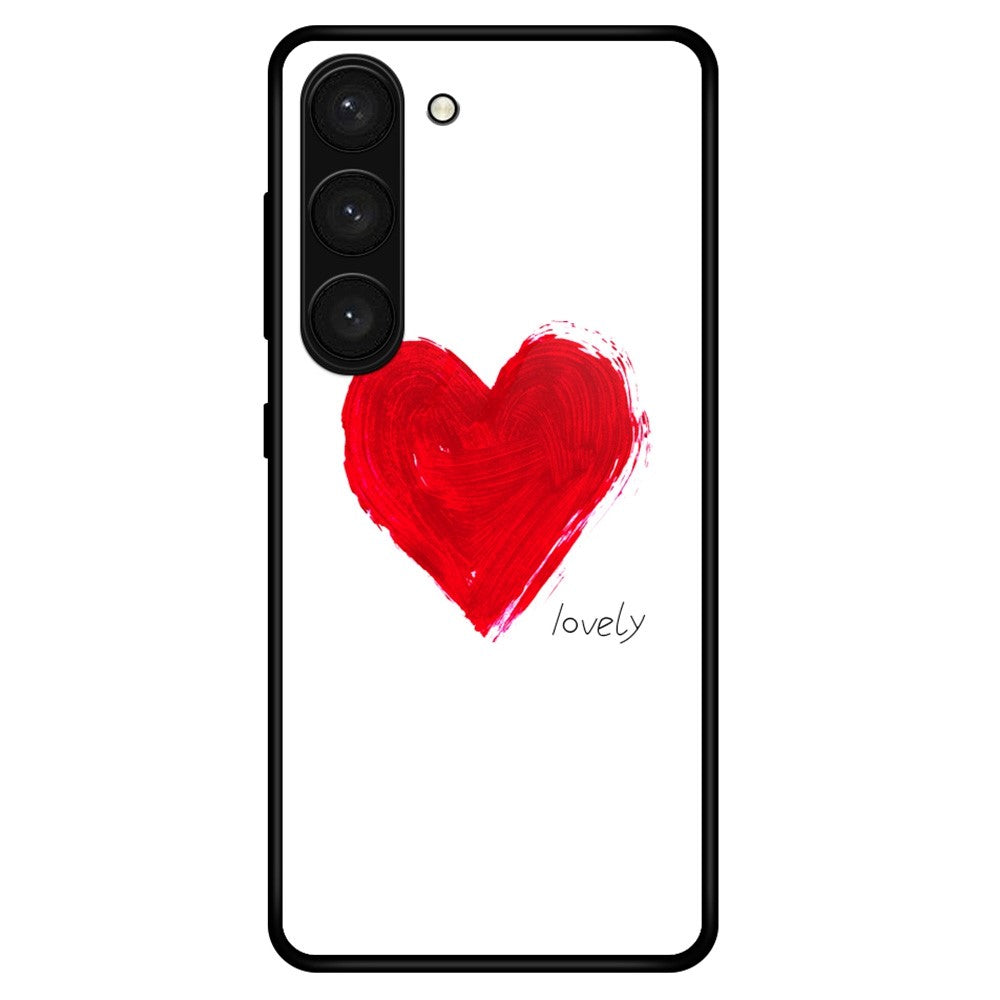 For Samsung Galaxy S23+ Stylish Pattern Printing TPU+PC+Tempered Glass Anti-Scratch Case Cellphone Protective Back Cover