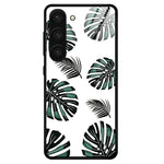 For Samsung Galaxy S23+ Stylish Pattern Printing TPU+PC+Tempered Glass Anti-Scratch Case Cellphone Protective Back Cover