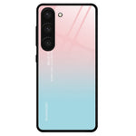 For Samsung Galaxy S23+ Stylish Pattern Printing TPU+PC+Tempered Glass Anti-Scratch Case Cellphone Protective Back Cover