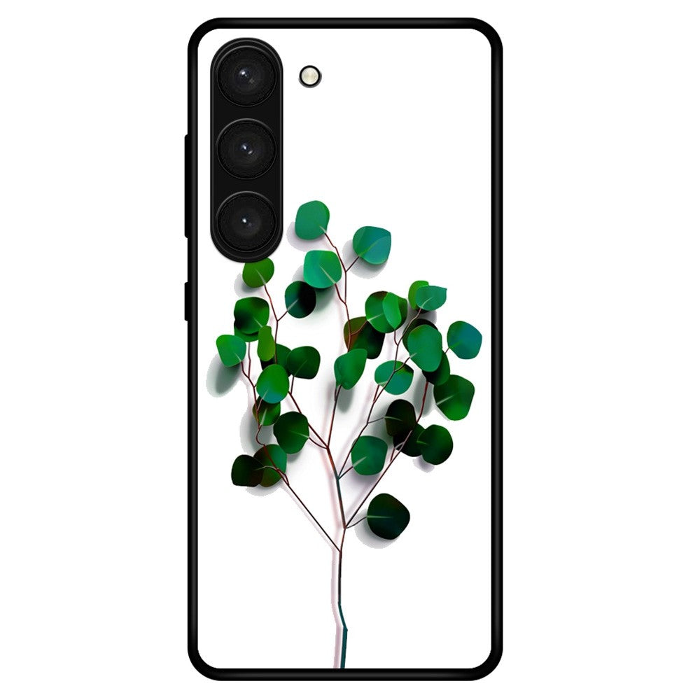 For Samsung Galaxy S23+ Stylish Pattern Printing TPU+PC+Tempered Glass Anti-Scratch Case Cellphone Protective Back Cover