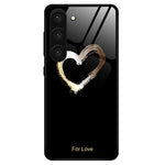For Samsung Galaxy S23+ Stylish Pattern Printing TPU+PC+Tempered Glass Anti-Scratch Case Cellphone Protective Back Cover
