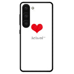 For Samsung Galaxy S23+ Stylish Pattern Printing TPU+PC+Tempered Glass Anti-Scratch Case Cellphone Protective Back Cover