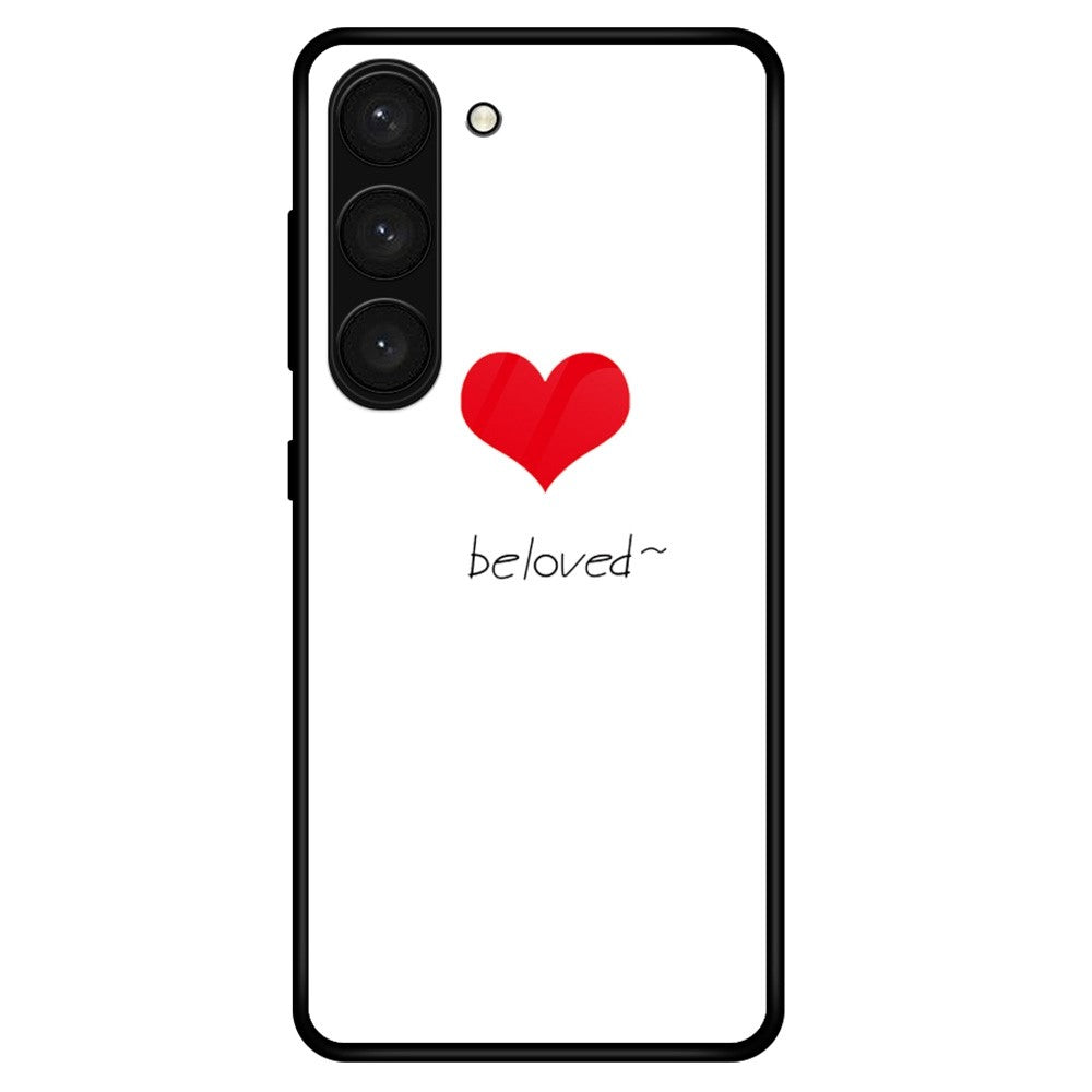 For Samsung Galaxy S23+ Stylish Pattern Printing TPU+PC+Tempered Glass Anti-Scratch Case Cellphone Protective Back Cover