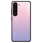 For Samsung Galaxy S23+ Stylish Pattern Printing TPU+PC+Tempered Glass Anti-Scratch Case Cellphone Protective Back Cover