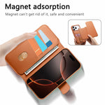 CASENEO For iPhone 18 Pro Max / 17 Pro Max Magnetic Case RFID Blocking Wallet Detachable Leather Phone Cover with Wristband