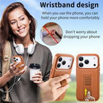 CASENEO For iPhone 18 Pro Max / 17 Pro Max Magnetic Case RFID Blocking Wallet Detachable Leather Phone Cover with Wristband