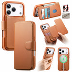 CASENEO For iPhone 18 Pro Max / 17 Pro Max Magnetic Case RFID Blocking Wallet Detachable Leather Phone Cover with Wristband