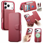 CASENEO For iPhone 18 Pro Max / 17 Pro Max Magnetic Case RFID Blocking Wallet Detachable Leather Phone Cover with Wristband