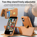 CASENEO For iPhone 17 Magnetic Case RFID Blocking Wallet Detachable Leather Phone Cover with Wristband