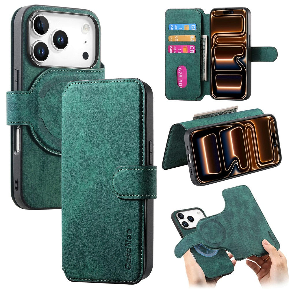 CASENEO MW-03 til iPhone 18 Pro Max / 17 Pro Max etui med aftagelig pung i læder + TPU telefoncover