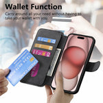 CASENEO MW-03 For iPhone 18 Pro / 17 Pro Case with Detachable Wallet Leather + TPU Phone Cover