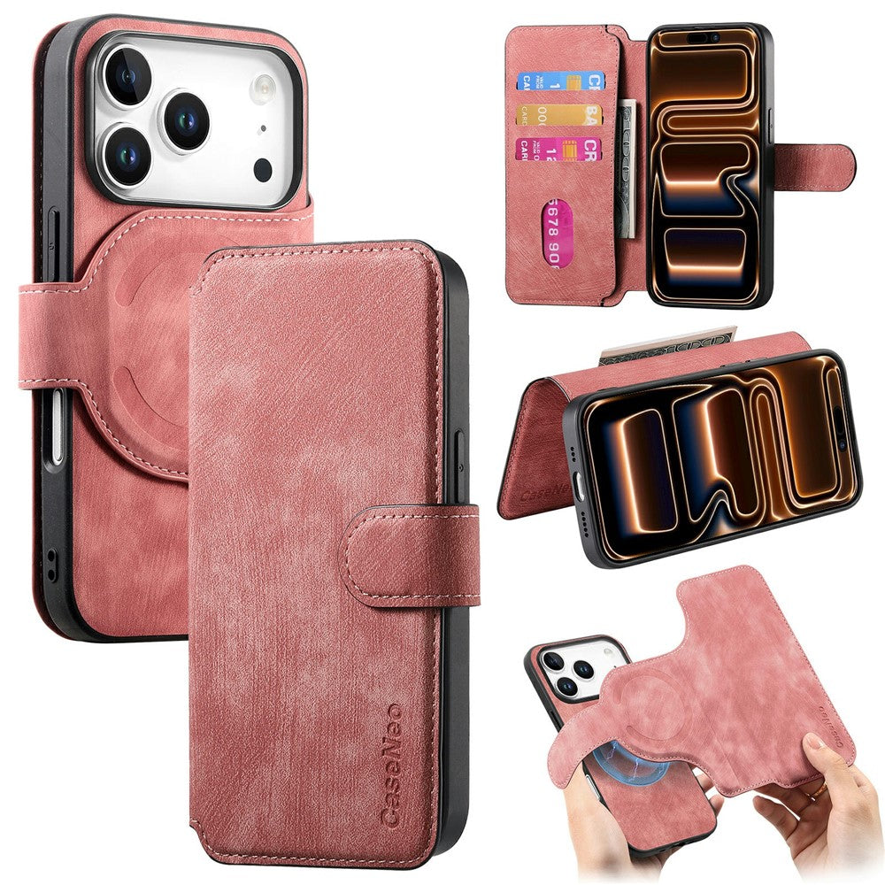 CASENEO MW-03 For iPhone 18 Pro / 17 Pro Case with Detachable Wallet Leather + TPU Phone Cover