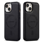 LC.IMEEKE L6 For iPhone 13 mini / 12 mini Case PU Leather Coated PC TPU Phone Cover Compatible with MagSafe