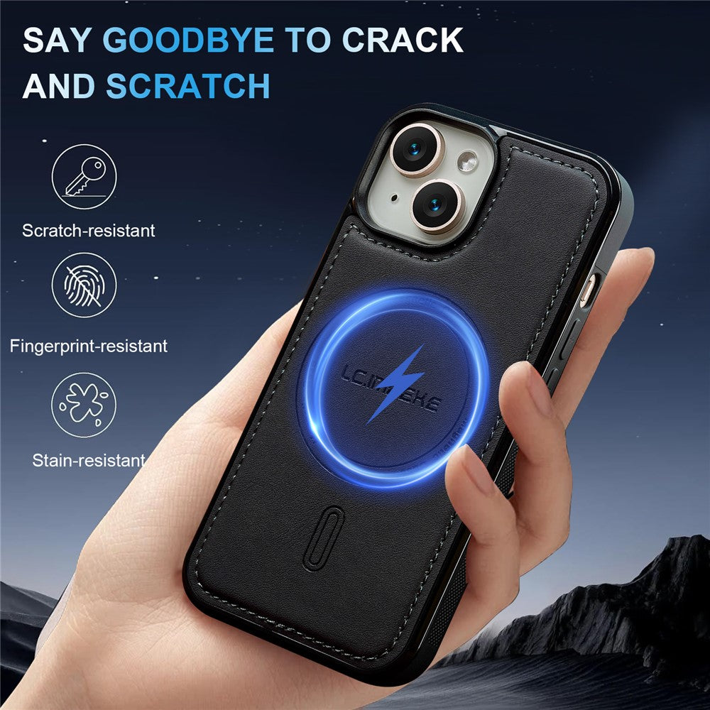 LC.IMEEKE L6 For iPhone 13 mini / 12 mini Case PU Leather Coated PC TPU Phone Cover Compatible with MagSafe