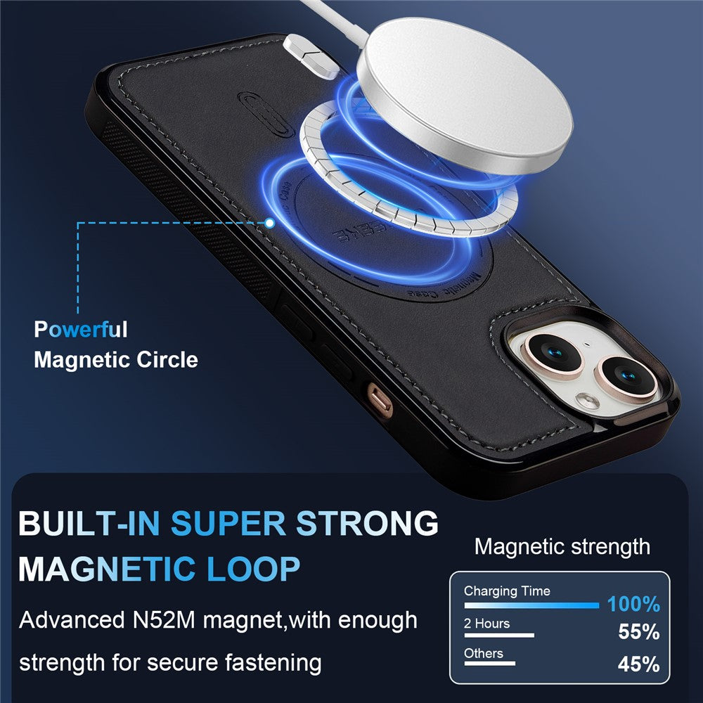 LC.IMEEKE L6 For iPhone 13 mini / 12 mini Case PU Leather Coated PC TPU Phone Cover Compatible with MagSafe