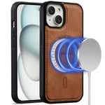 LC.IMEEKE L6 For iPhone 13 mini / 12 mini Case PU Leather Coated PC TPU Phone Cover Compatible with MagSafe