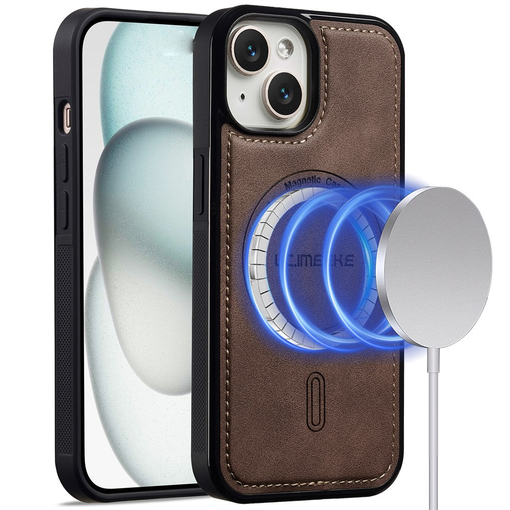 LC.IMEEKE L6 For iPhone 13 mini / 12 mini Case PU Leather Coated PC TPU Phone Cover Compatible with MagSafe