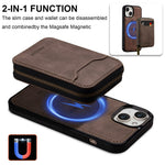 LC.IMEEKE L6 For iPhone 13 mini / 12 mini Magnetic Case Detachable Zipper Wallet Leather Coated PC + TPU Phone Cover