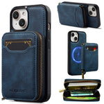 LC.IMEEKE L6 For iPhone 13 mini / 12 mini Magnetic Case Detachable Zipper Wallet Leather Coated PC + TPU Phone Cover