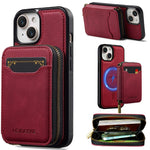 LC.IMEEKE L6 For iPhone 13 mini / 12 mini Magnetic Case Detachable Zipper Wallet Leather Coated PC + TPU Phone Cover