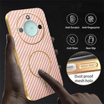 For Honor X9c Smart 5G / X60 5G Phone Case Carbon Fiber Textured Electroplated TPU Back Cover