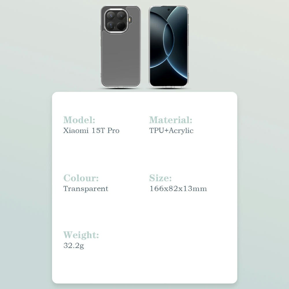 LEREACH TOC Series for Xiaomi 15T Pro Case TPU + Acrylic Phone Cover