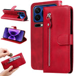 For Xiaomi 17 Pro PU Leather Cases with Zipper Pocket Wallet Phone Cover Stand